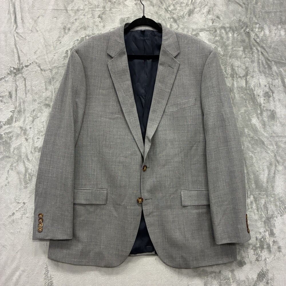 J Crew 46R Thompson 100% Wool Blazer Jacket Sport Suit Coat Gray Academic NEW